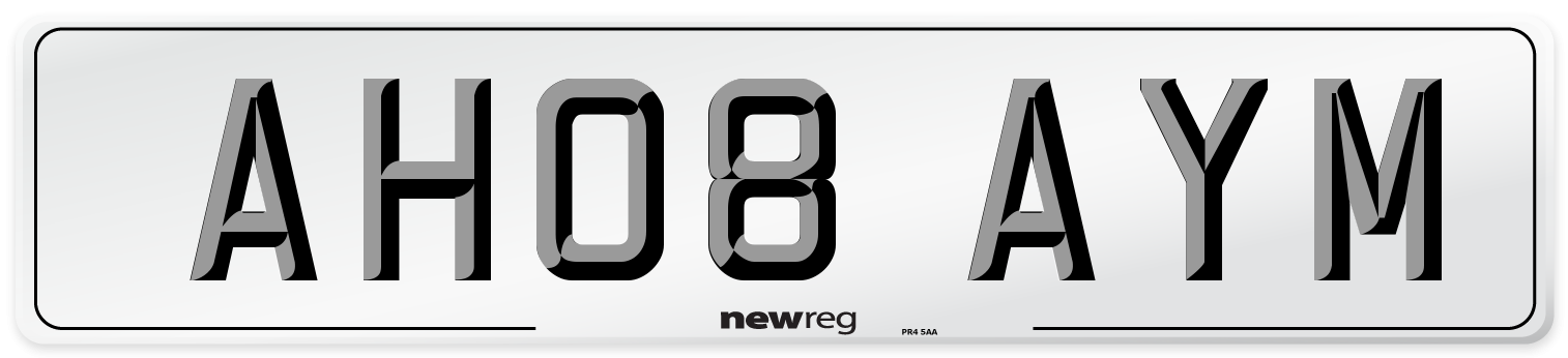 AH08 AYM Number Plate from New Reg